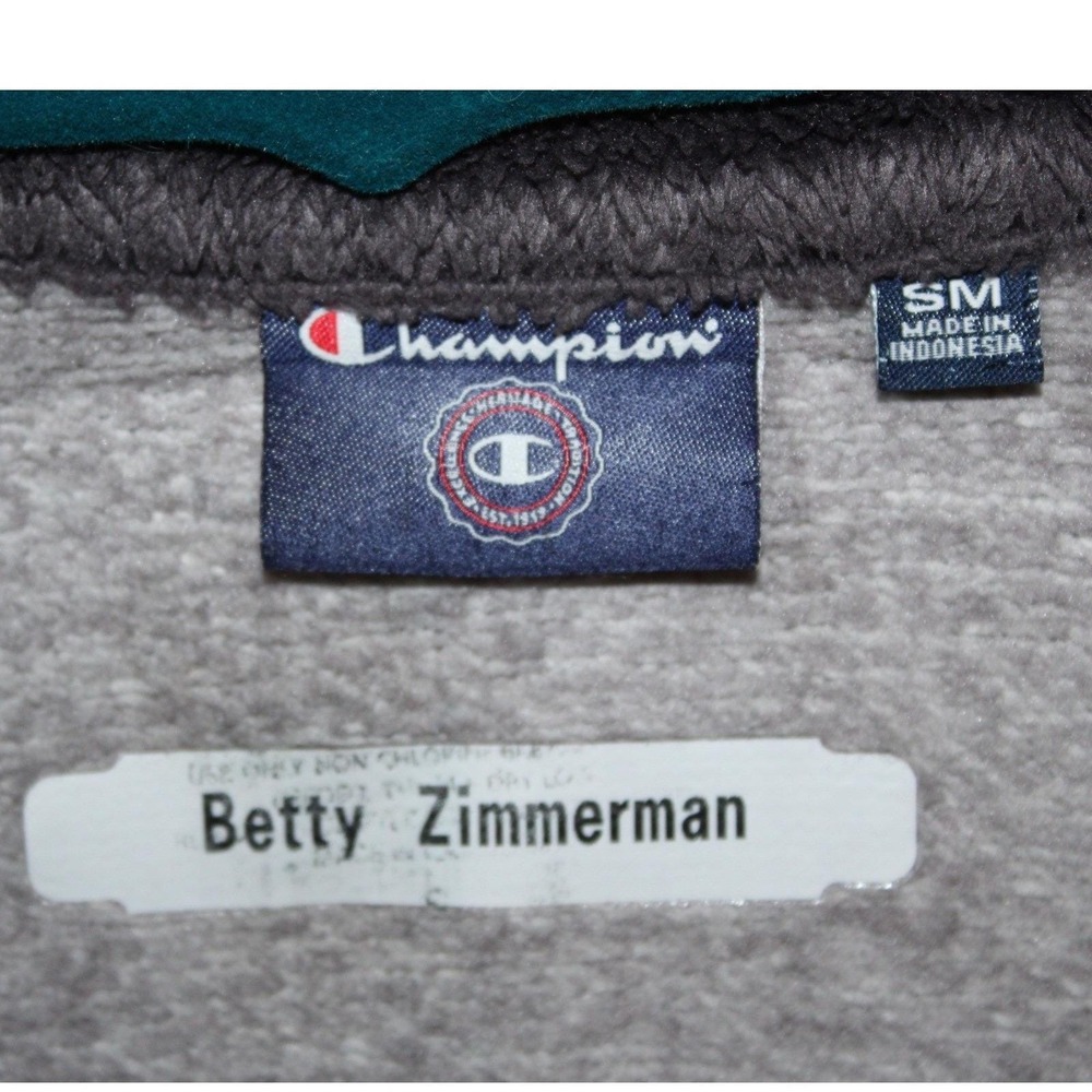Champion Full Zip Fleece Jacket Men's Small Women Unisex Gray Eagle Mascot Logo - Picture 5 of 16